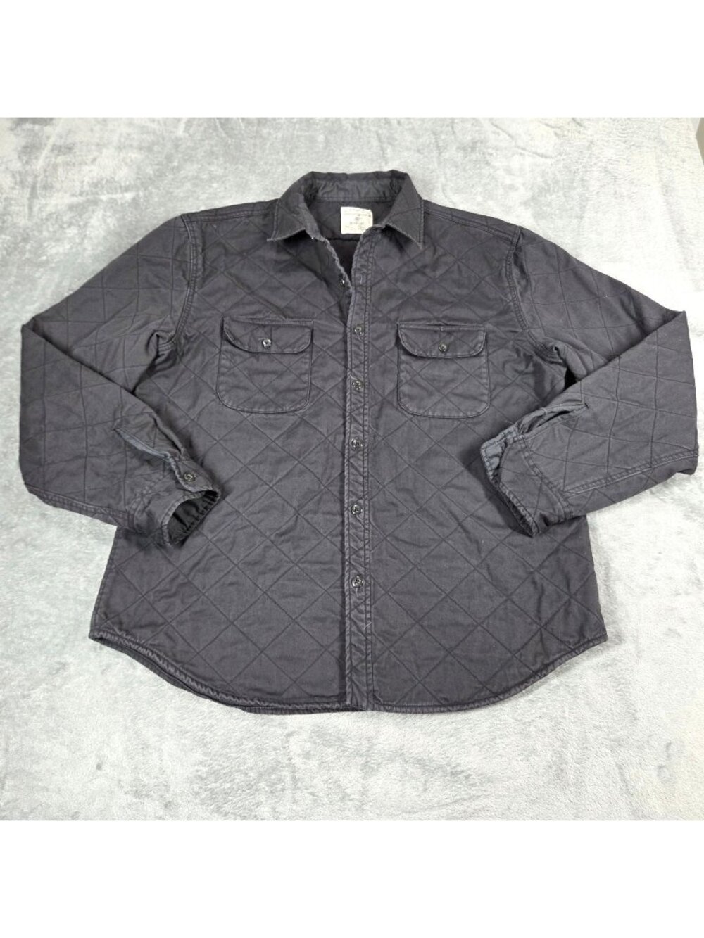 J Crew Shirt Mens XL Charcoal Gray Quilted Workshirt Jacket Shacket Preppy